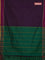 Arani semi silk saree deep purple and green with allover thread weaves and rettapet zari woven border`