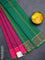 Arani semi silk saree magenta pink and dark green with allover thread weaves and rettapet zari woven border`