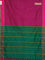 Arani semi silk saree magenta pink and dark green with allover thread weaves and rettapet zari woven border`