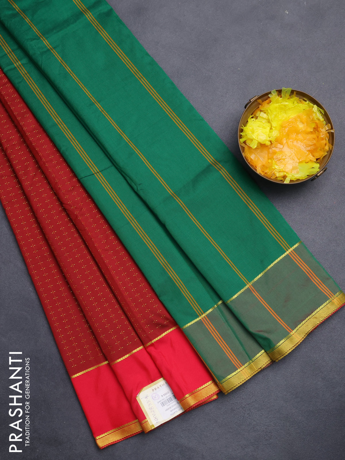 Arani semi silk saree maroon and reddish pink with allover thread weaves and rettapet zari woven border`