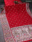 Banarasi raw silk saree red with sillver zari woven coin buttas and silver zari woven paithani style border
