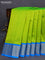 10 Yards silk saree fluorescent green and cs blue with plain body and zari woven border