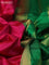 10 Yards silk saree pink and green with plain body and zari woven border