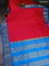 10 Yards silk saree pink and cs blue with plain body and zari woven border