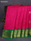 10 Yards silk saree pink and green with annam & paisley zari woven buttas and zari woven border