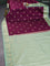 Bangalori silk saree purple and pista green with zari woven buttas and zari woven border