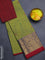 Chettinad cotton saree light green and maroon with thread woven buttas and long zari woven border