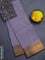 Chettinad cotton saree off white and purple with allover small checked pattern and zari woven border
