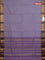 Chettinad cotton saree off white and purple with allover small checked pattern and zari woven border