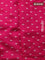 Chiniya silk saree pink with allover bandhani prints