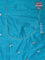 Banarasi silk saree teal blue shade with allover zari woven brocade weaves and zaridosi gotapatti work border