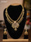 Antique double layer haaram with kemp & cz stones and golden beads hanging