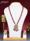 Beaded maroon necklace peacock design with ruby & cz stones and pearl & beads hangings in victorian finish