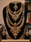 Antique combo set double layer peacock design with jadau cz stones and pearl & golden beads hanging