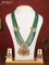 Beaded multilayer emerald necklace krishna pendant with ruby & cz stones and pearl hanging in victorian finish