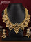 Antique guttapusalu necklace with kemp & cz stones and pearl & golden beads hanging