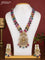 Beaded double layer multicolour necklace tiruapti balaji pendant with cz stones and pearl & beads hanging in victorian finish