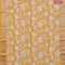 Assam silk saree yellow with allover floral prints and zari woven border