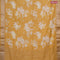 Assam silk saree mustard yellow with allover floral prints and zari woven border