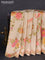 Banarasi silk saree cream with allover floral prints and scallop design border