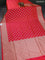 Banarasi uppada silk saree dual shade of pinkish orange with allover zari woven butta weaves and zari woven border