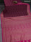 Banarasi crepe saree wine shade and pink with allover thread & zari weaves and woven border