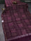 Chanderi silk cotton saree purple with allover geometric prints & mirror work and woven border