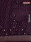 Chanderi silk cotton saree wine shade with allover prints & mirror work and woven border