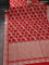 Banarasi semi katan silk saree red with allover silver & gold zari weaves and zari woven border