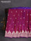 Banarasi semi katan silk saree purple with allover zari woven buttas and parrot design zari woven border