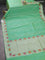Banarasi semi katan silk saree teal green shade with allover zari weaves and rich zari woven border