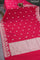 Banarasi semi katan silk saree pink with zari woven buttas and rich zari woven border
