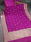 Banarasi semi katan silk saree purple with zari woven buttas and rich zari woven border