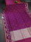 Banarasi semi katan silk saree dual shade of maroonish purple with allover zari woven buttas and rich zari woven border