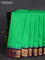 10 yards silk saree green and deep violet with plain body and temple design zari woven border