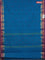 Chettinad cotton saree cs blue and drak pink with thread woven buttas and zari woven border