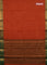 Chettinad cotton saree rust shade and green with allover small checked pattern and zari woven border
