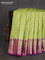 Bangalori tissue silk saree light green and purple with allover silver zari woven brocade weaves and rich zari woven border