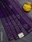 Chanderi bagru saree violet with floral butta prints and long printed zari border