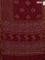 Chanderi bagru saree maroon with butta prints and small zari woven border