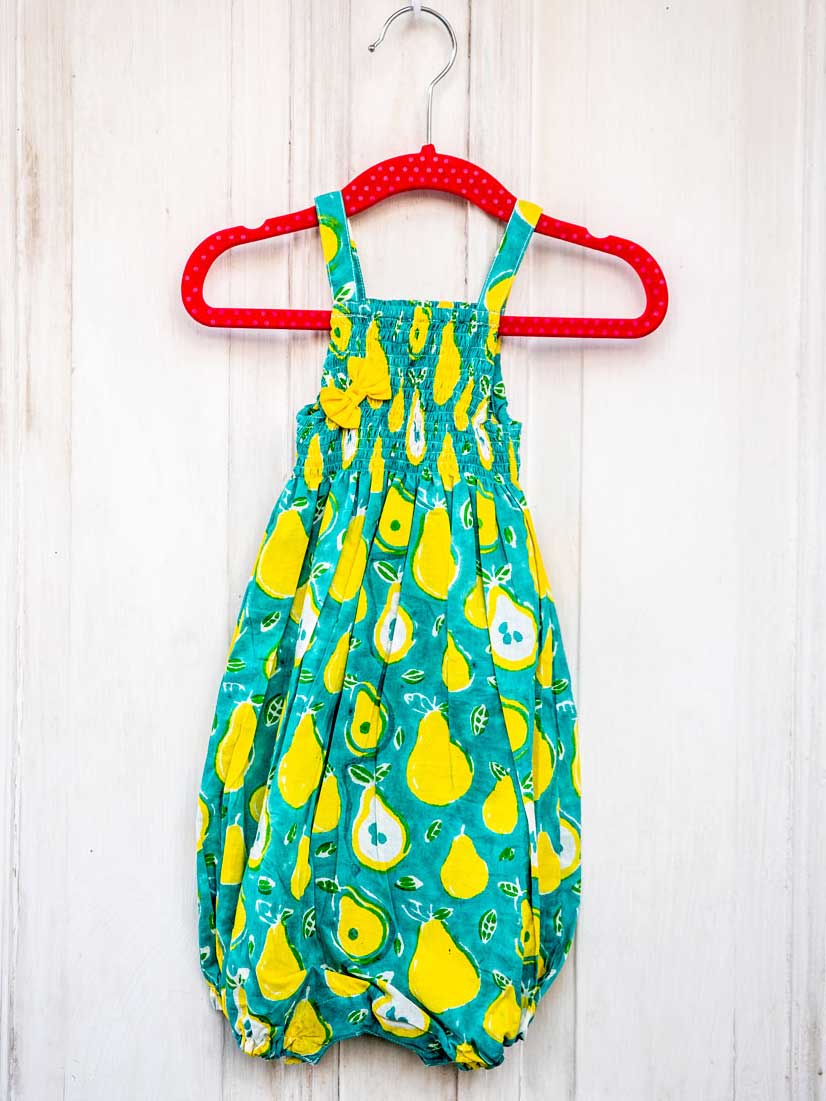 Pear Organic Cotton Block Printed Romper