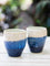 Set of 2 - Indigo Trifecta Dimpled Hand-Thrown Ceramic Tumbler