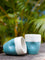 Set of 2 - Aqua Dance Dimpled Hand-Thrown Ceramic Tumbler