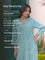 Turquoise Stripes Hand Block Printed Long Kurta