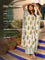 Tuscan Cypress Slub Hand Block Printed Kaftan Kurta