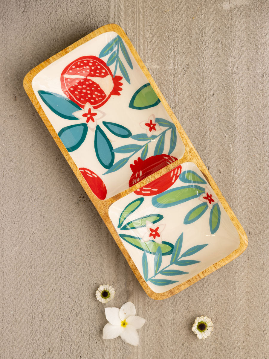 Auroville Wooden Platter With Compartments