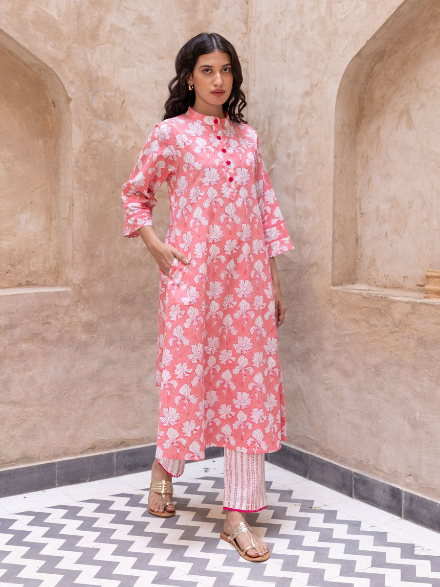 Mugdha Block Printed Cotton Long Kurta