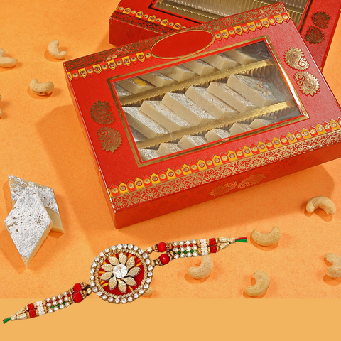 Rakhi With Kaju Katli