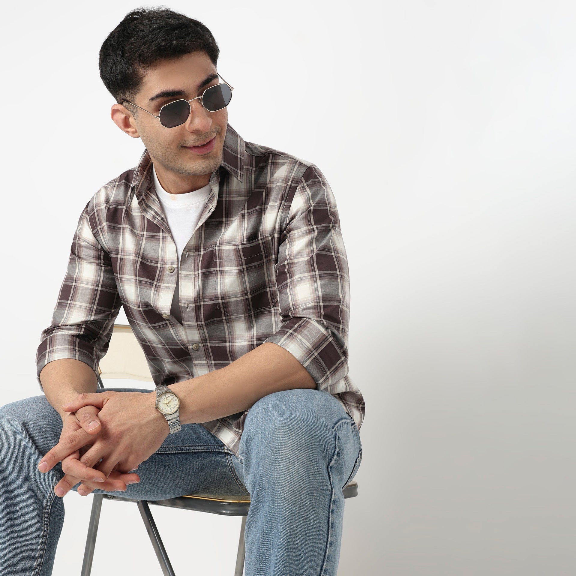 Cotton Checkered Ultra Soft Twill Shirt