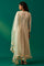 Beige Embroidered Anarkali Net Kurta with Churidar and Dupatta Set